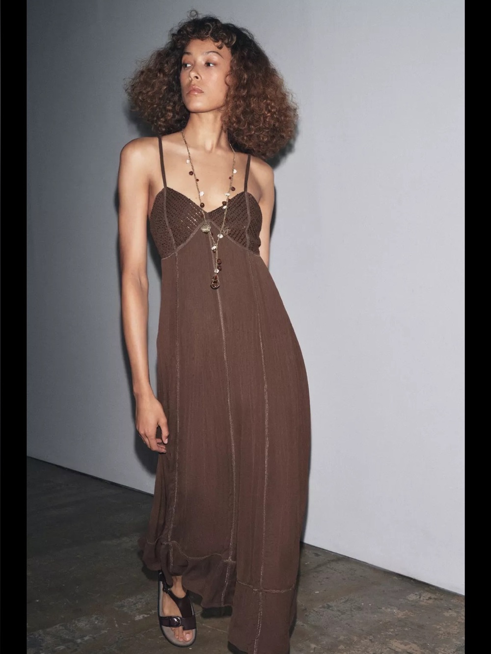 ZW collection beaded strappy long dress